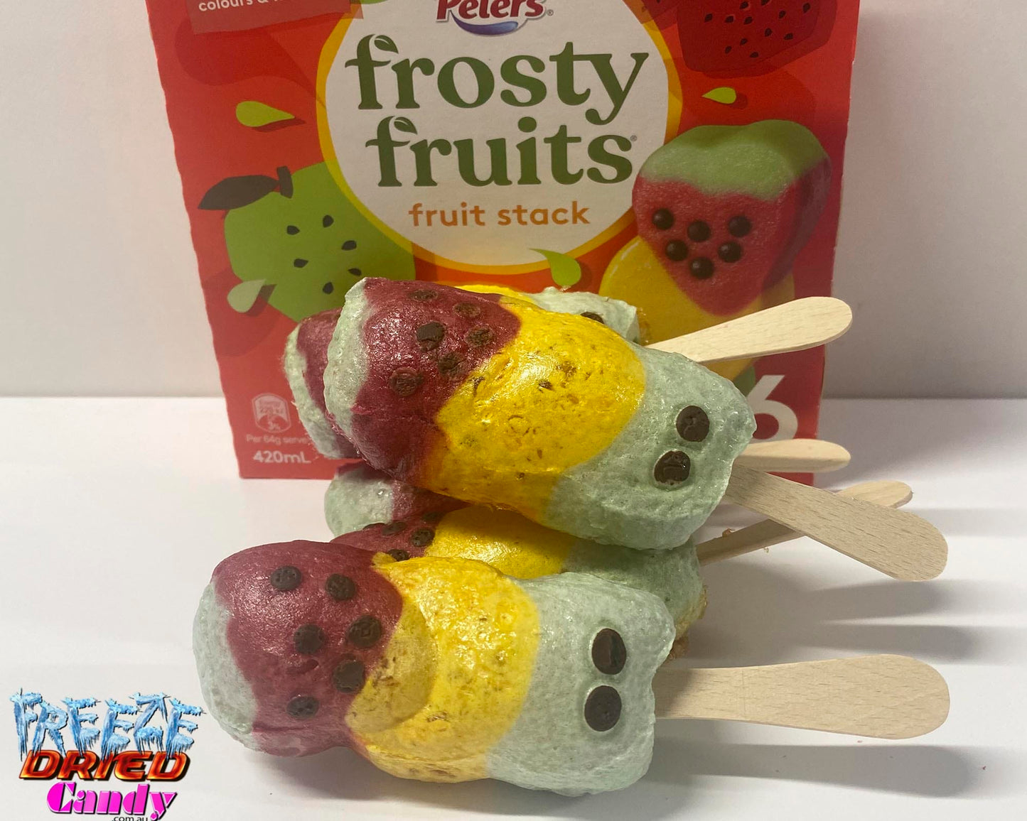 Freeze Dried Frosty Fruits - Sorbet Fruit Stack Ice Block Freeze Dried Candy Lollies Sweets Treats & Ice Creams