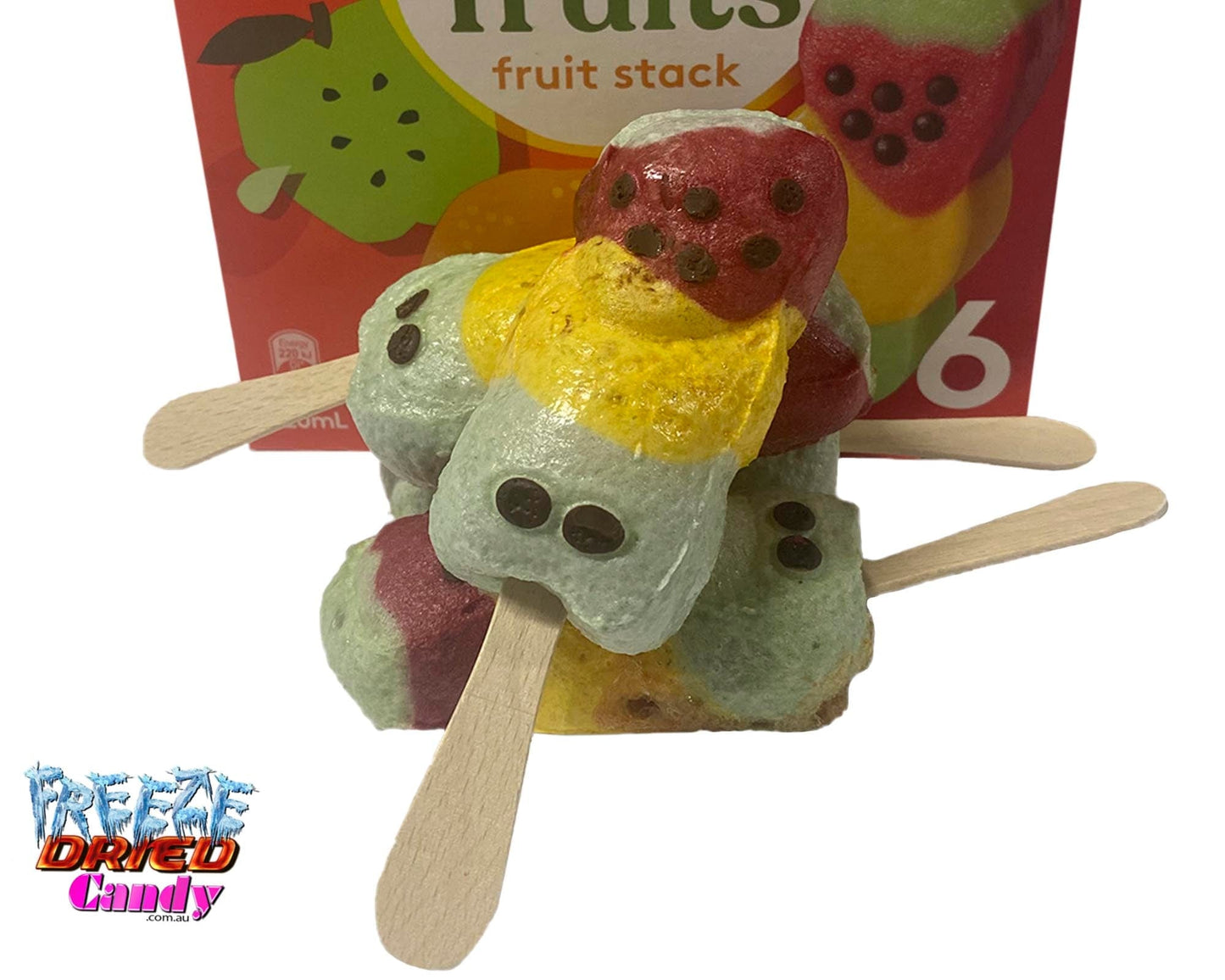 Freeze Dried Frosty Fruits - Sorbet Fruit Stack Ice Block Freeze Dried Candy Lollies Sweets Treats & Ice Creams