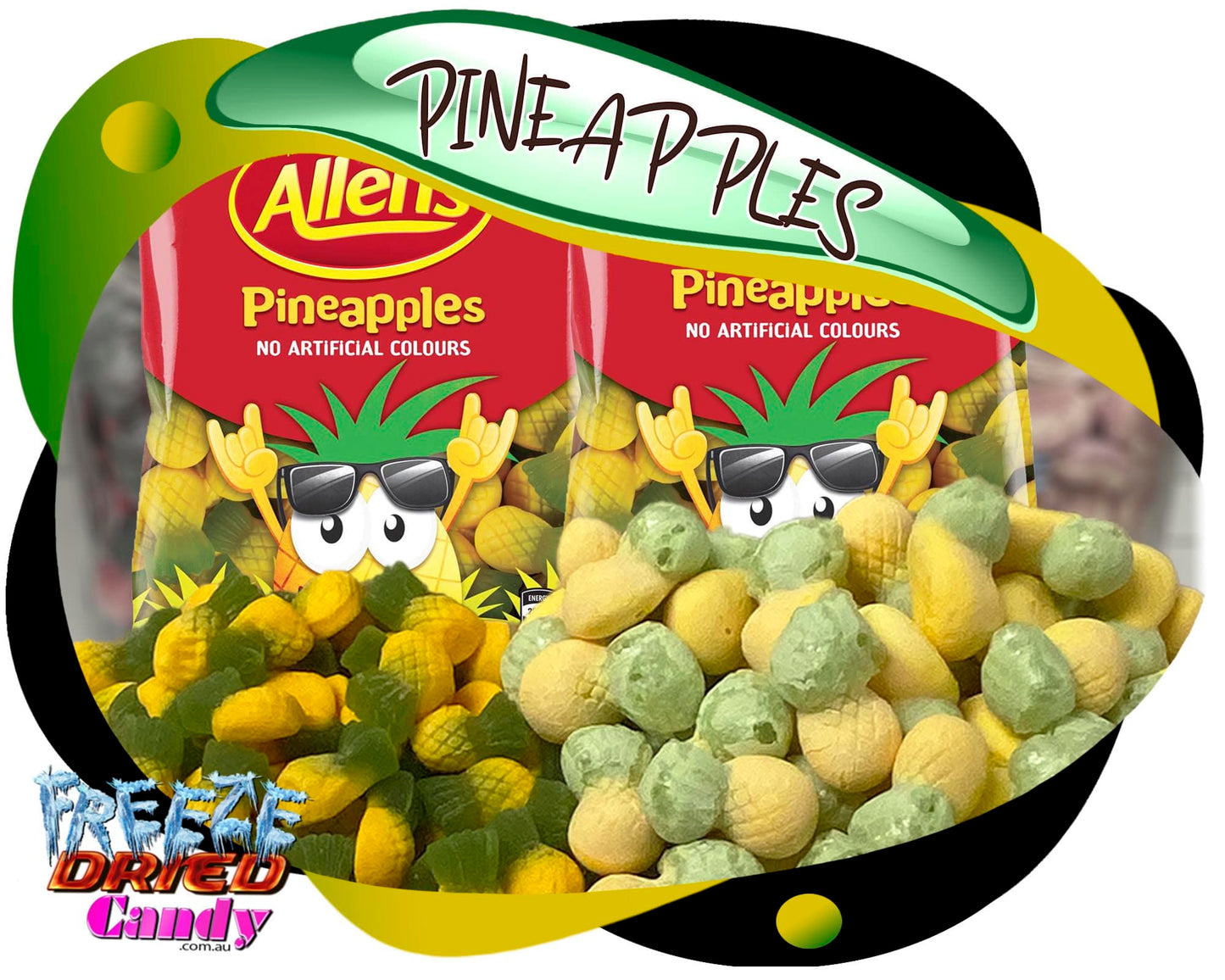 Freeze Dried Pineapples - Freeze Dried Candy Lollies Sweets Treats & Ice Creams