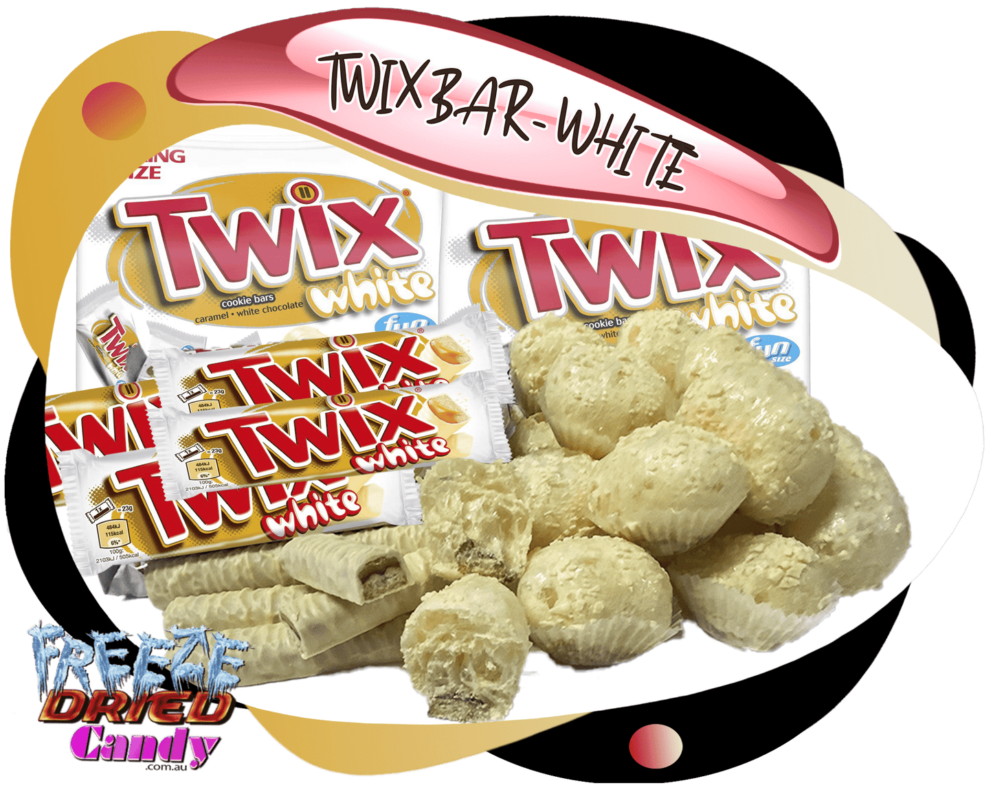 Freeze Dried Twix Bars- White - Freeze Dried Candy Lollies Sweets & Treats