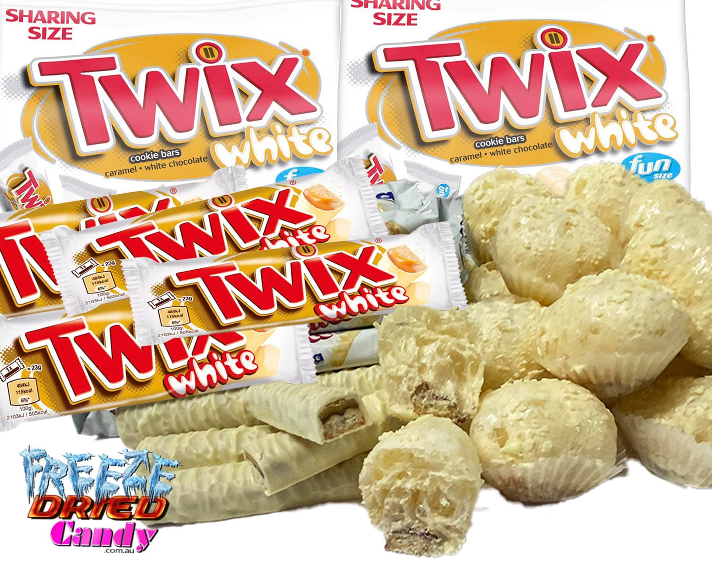 Freeze Dried Twix Bars- White - Freeze Dried Candy Lollies Sweets & Treats