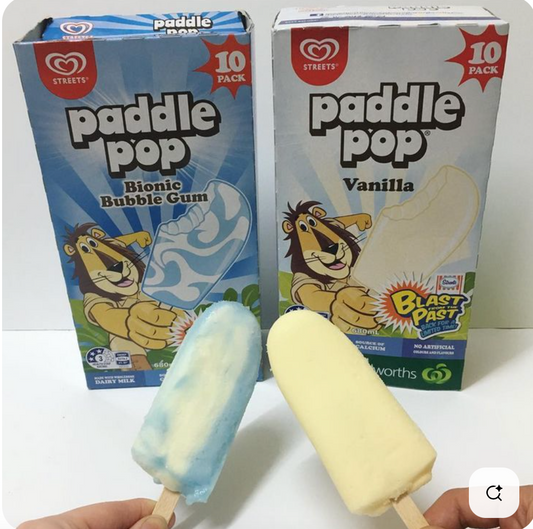 Freeze Dried Paddle Pop - Vanilla or Bubble Gum