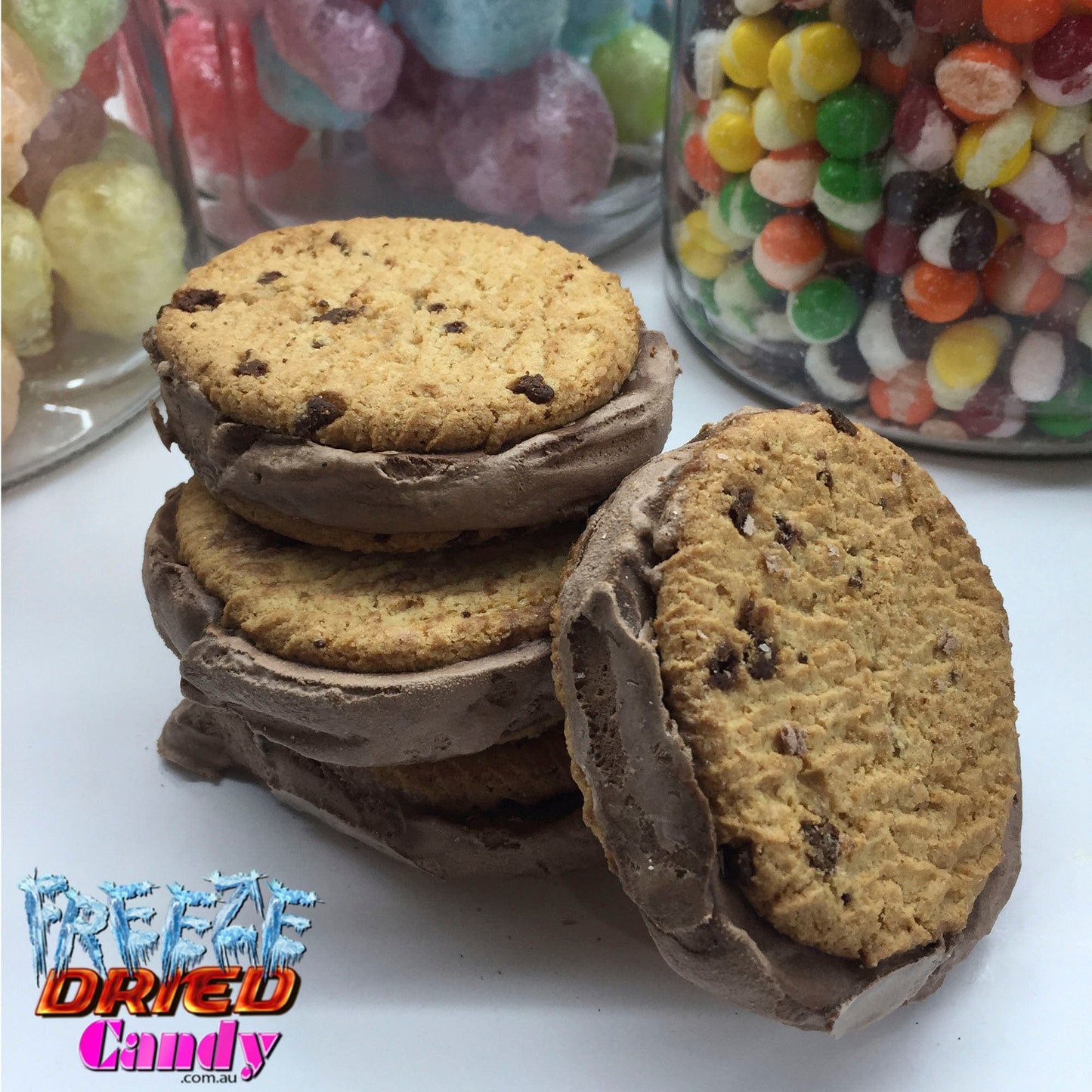 Freeze Dried Ice Cream Sandwich - Double Choc Fudge- Freeze Dried Candy Lollies