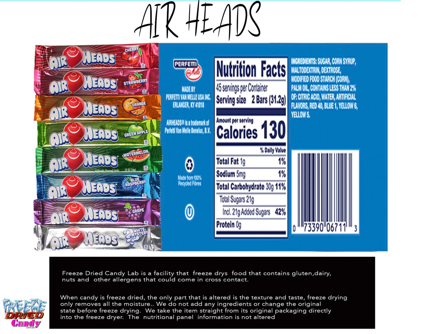 Freeze Dried Airheads - Freeze Dried Candy Lollies Sweets