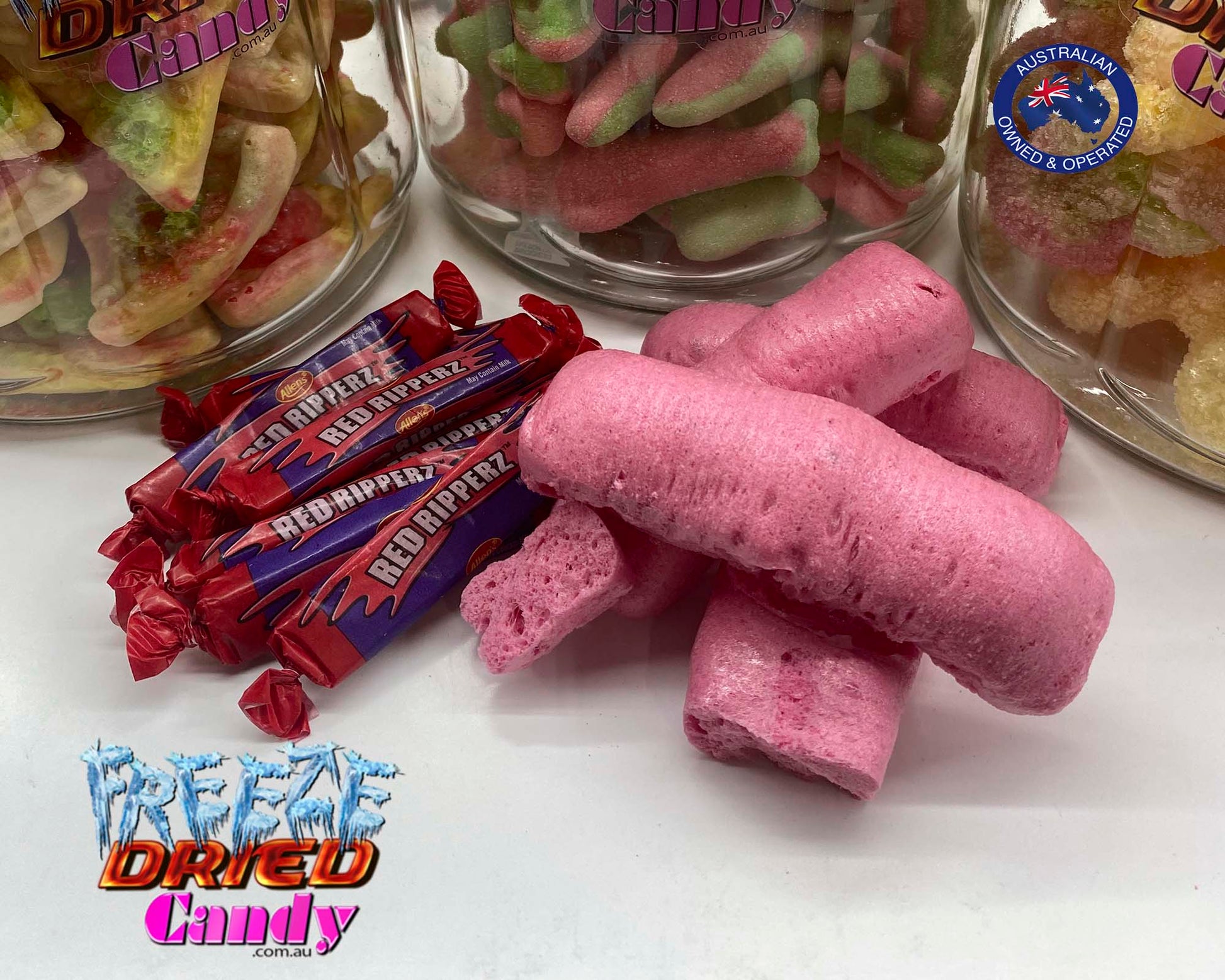 Freeze Dried Red Ripperz - Freeze Dried Candy Lollies Sweets & treats 