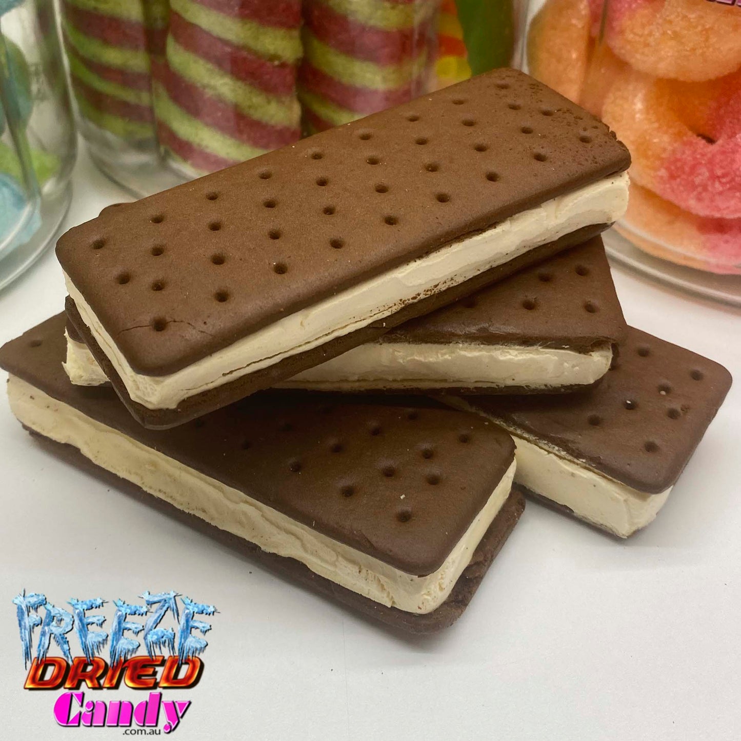 Freeze Dried Ice Cream Sandwich - Freeze Dried Candy Lollies Choc Vanilla