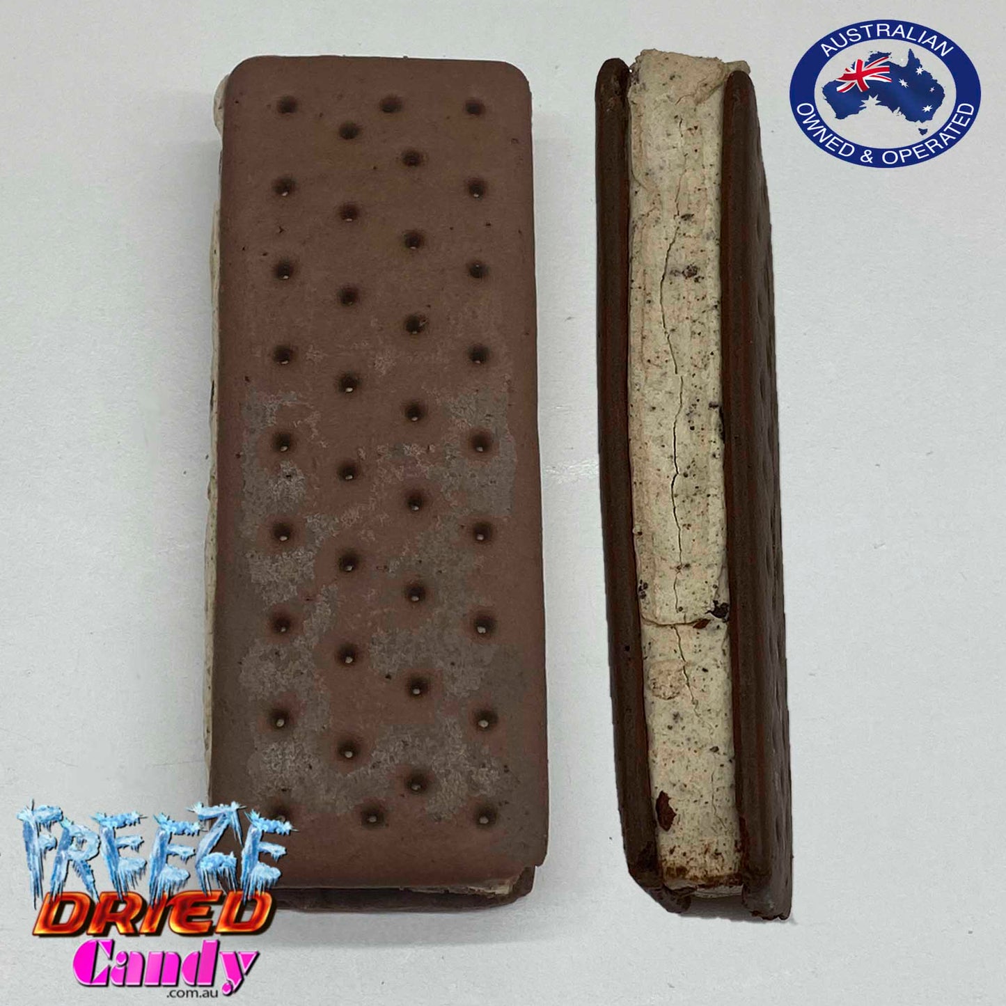 Freeze Dried Ice Cream Sandwich - Freeze Dried Candy Lollies Choc Vanilla Cookies & Cream