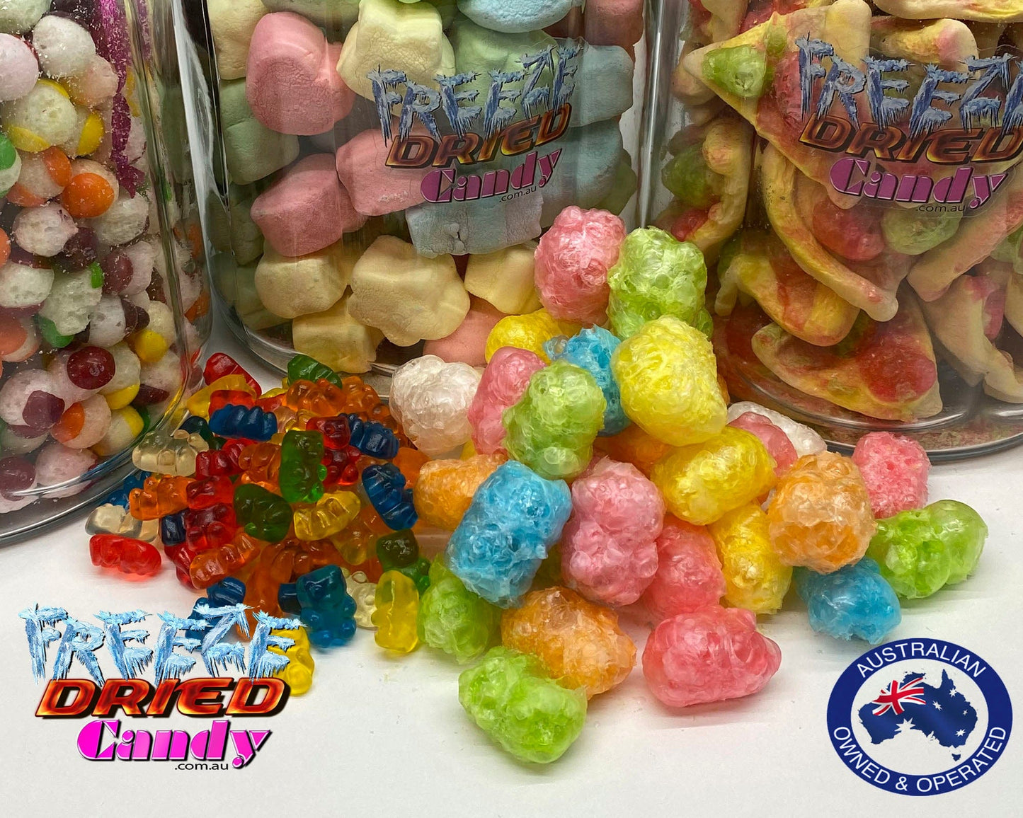 Freeze Dried Gummi Bears - A Burst of Assorted Flavors in Every Bite