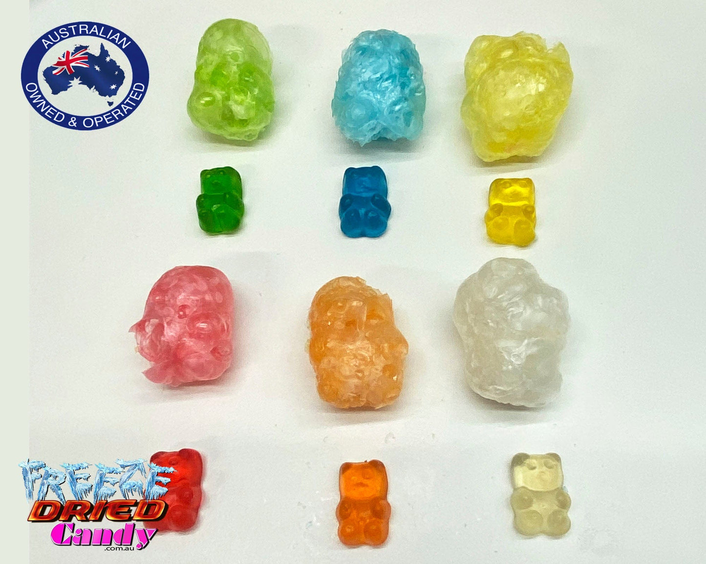 Freeze Dried Gummi Bears - A Burst of Assorted Flavors in Every Bite