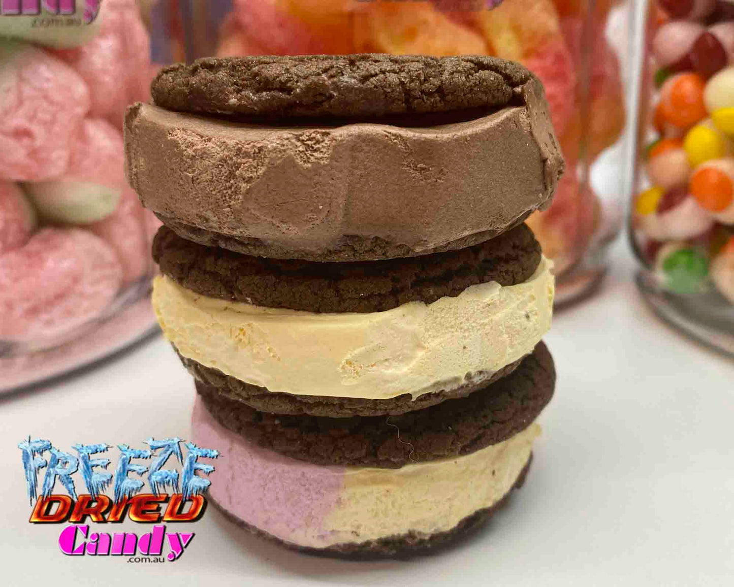 Freeze Dried Ice Cream Sandwich - Chocolate Hazelnut- Freeze Dried Candy Lollies