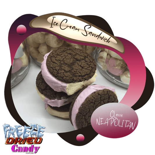 Freeze Dried Ice Cream Sandwich - Neapolitan - Freeze Dried Candy Lollies