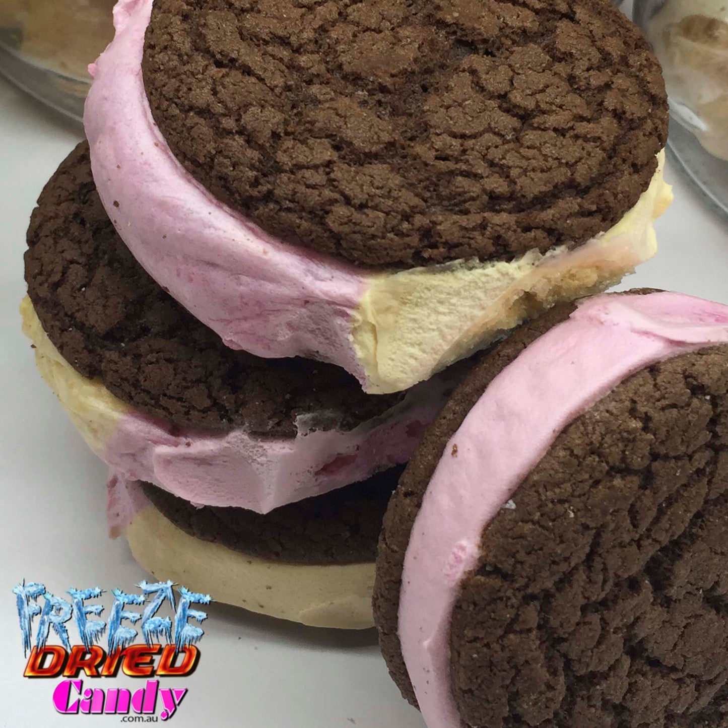 Freeze Dried Ice Cream Sandwich - Neapolitan - Freeze Dried Candy Lollies