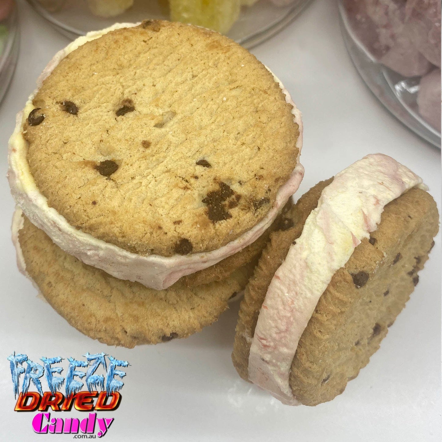 Freeze Dried Ice Cream Sandwich - Strawberry - Freeze Dried Candy Lollies