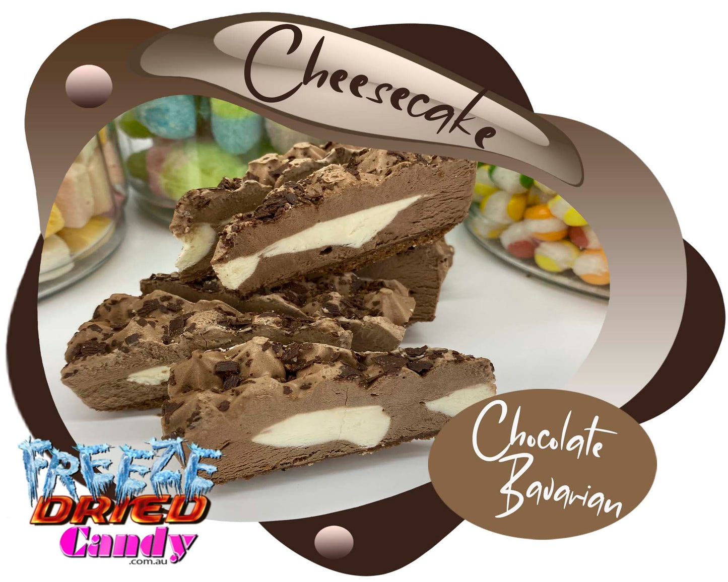 Freeze Dried Cheesecake - Chocolate Bavarian - Freeze Dried Candy Lollies Treats
