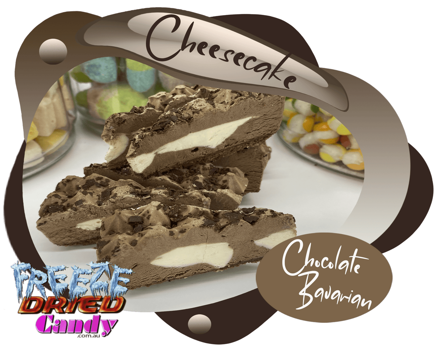 Freeze Dried Cheesecake - Chocolate Bavarian - Freeze Dried Candy Lollies Treats