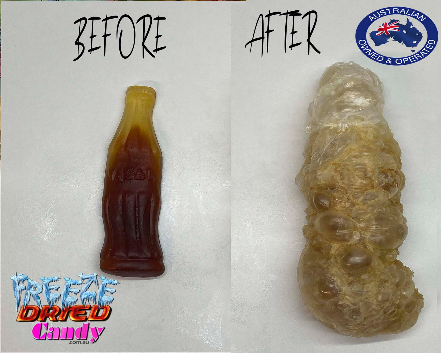 Freeze Dried Cola Coke Bottles - GAINT - Freeze Dried Candy Lollies