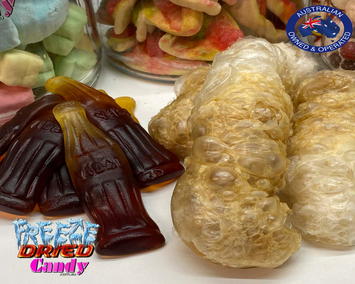 Freeze Dried Cola Coke Bottles - GAINT - Freeze Dried Candy Lollies