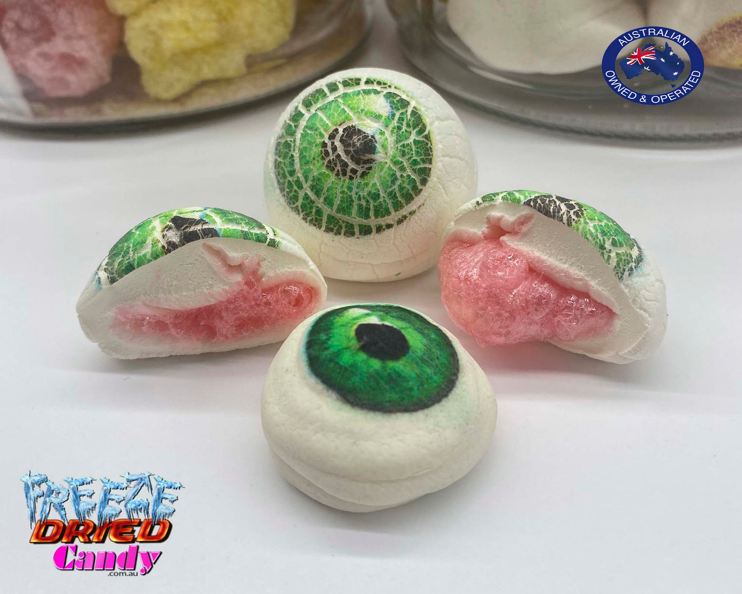 Freeze Dried Eyeballs - GF - Marshmallow with Jam Filling