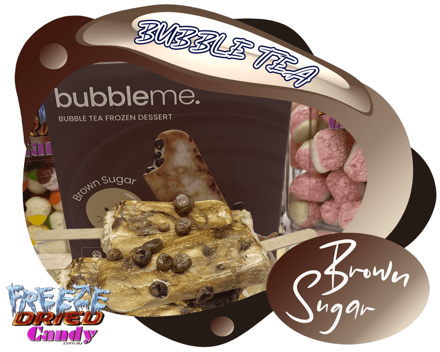 Freeze Dried Ice Cream - Bubble Tea - BubbleMe - Brown Sugar Bliss!