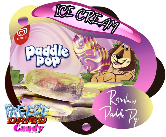 Freeze Dried Ice Cream - Paddle Pop - Rainbow - Freeze Dried Candy Lollies