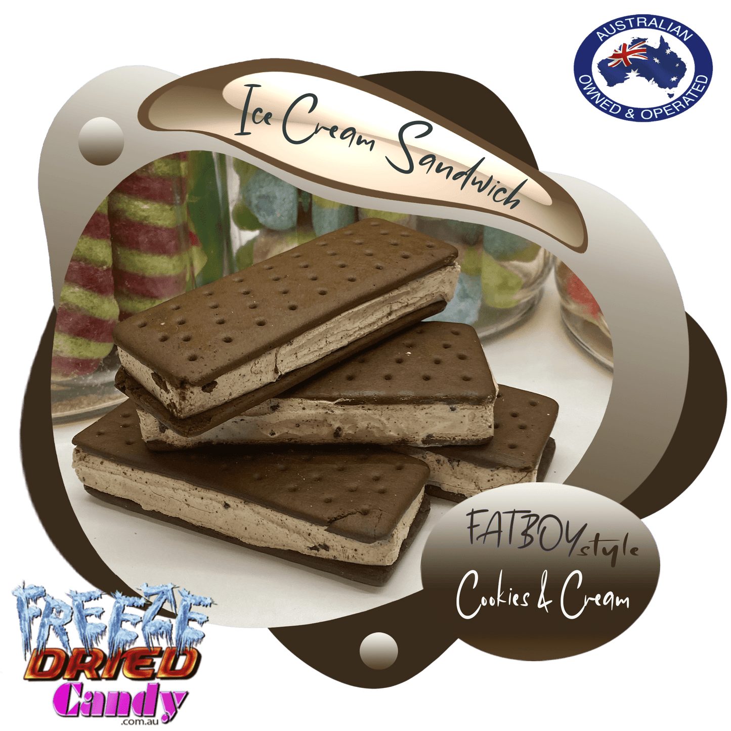 Freeze Dried Ice Cream Sandwich - FatBoy Style - Freeze Dried Candy Lollies