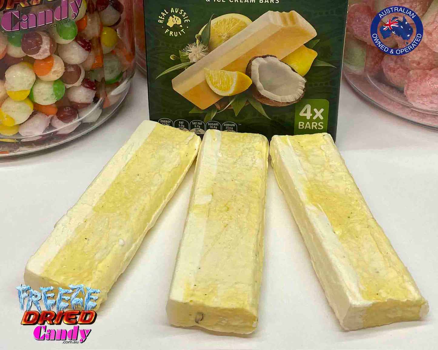 Freeze Dried Ice Cream - Weis Bar  - Lemon Coconut - Freeze Dried Candy Lollies
