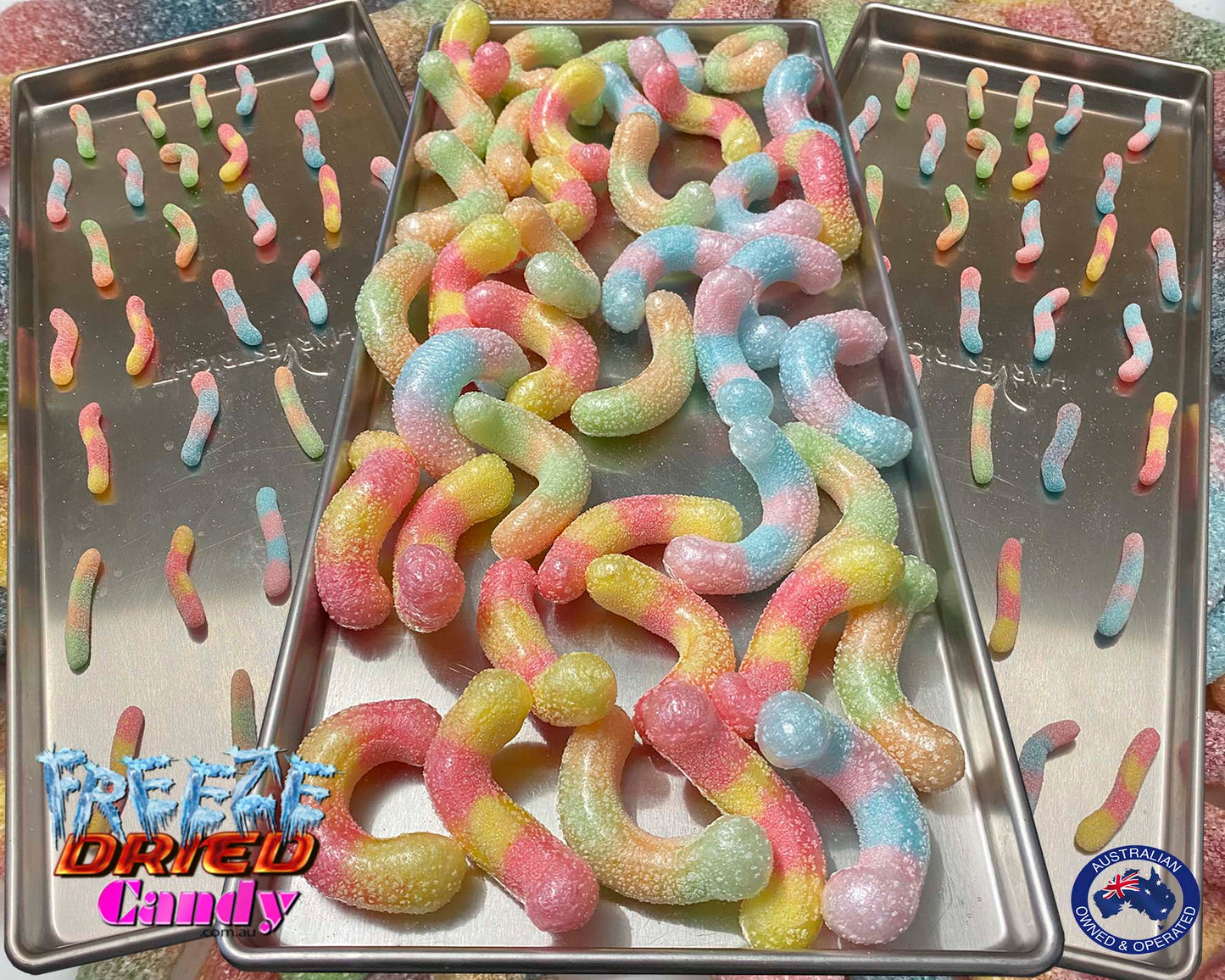 Freeze Dried Brite Crawlers - Sour - Freeze Dried Candy Lollies - AU