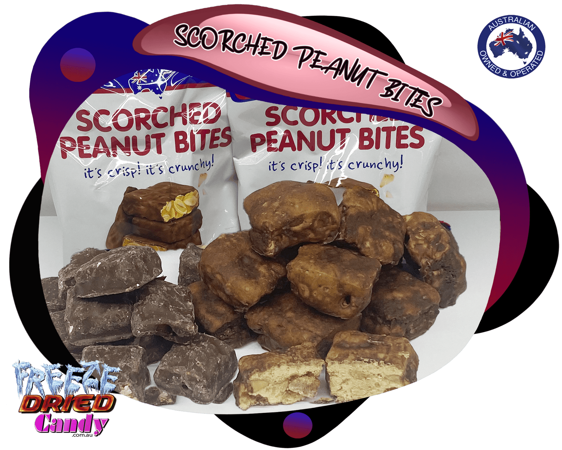 Freeze Dried Scorched Peanut Bites Freeze Dried Candy Lollies Sweets Ice Cream Treats