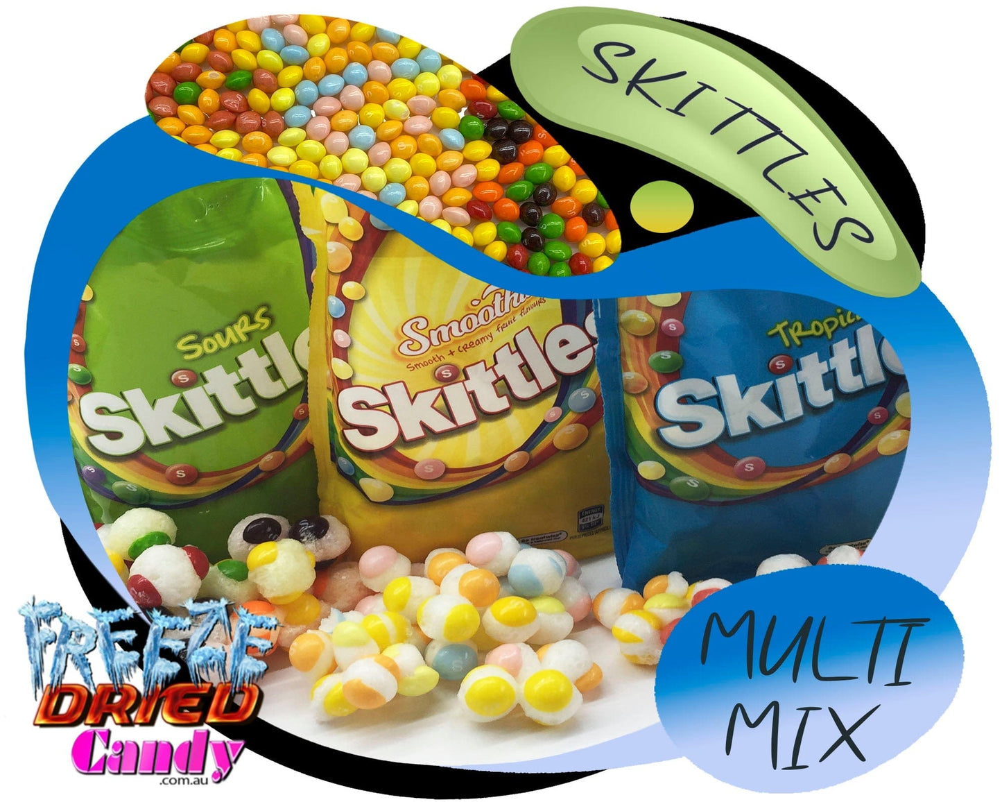 Freeze Dried Skittles - Multi Mix - Freeze Dried Candy Lollies Sweets & Treats