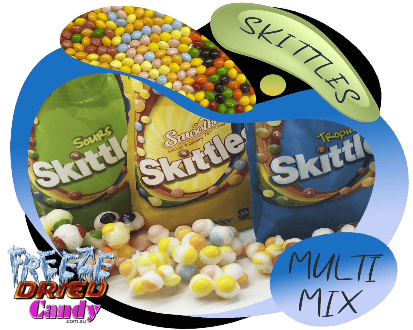 Freeze Dried Skittles - Multi Mix - Freeze Dried Candy Lollies Sweets & Treats
