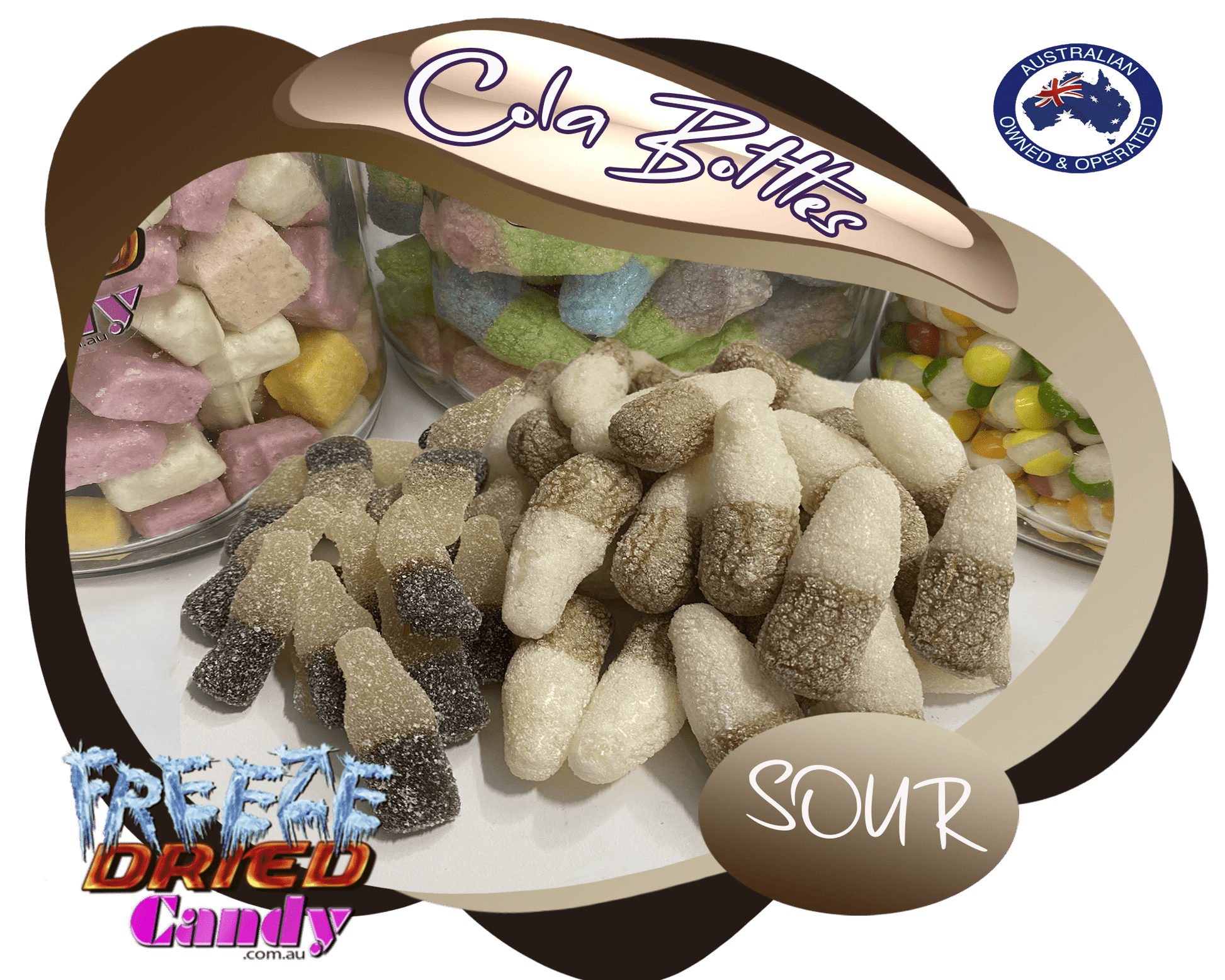Freeze Dried Cola Coke Bottles - Sour - Freeze Dried Candy Lollies