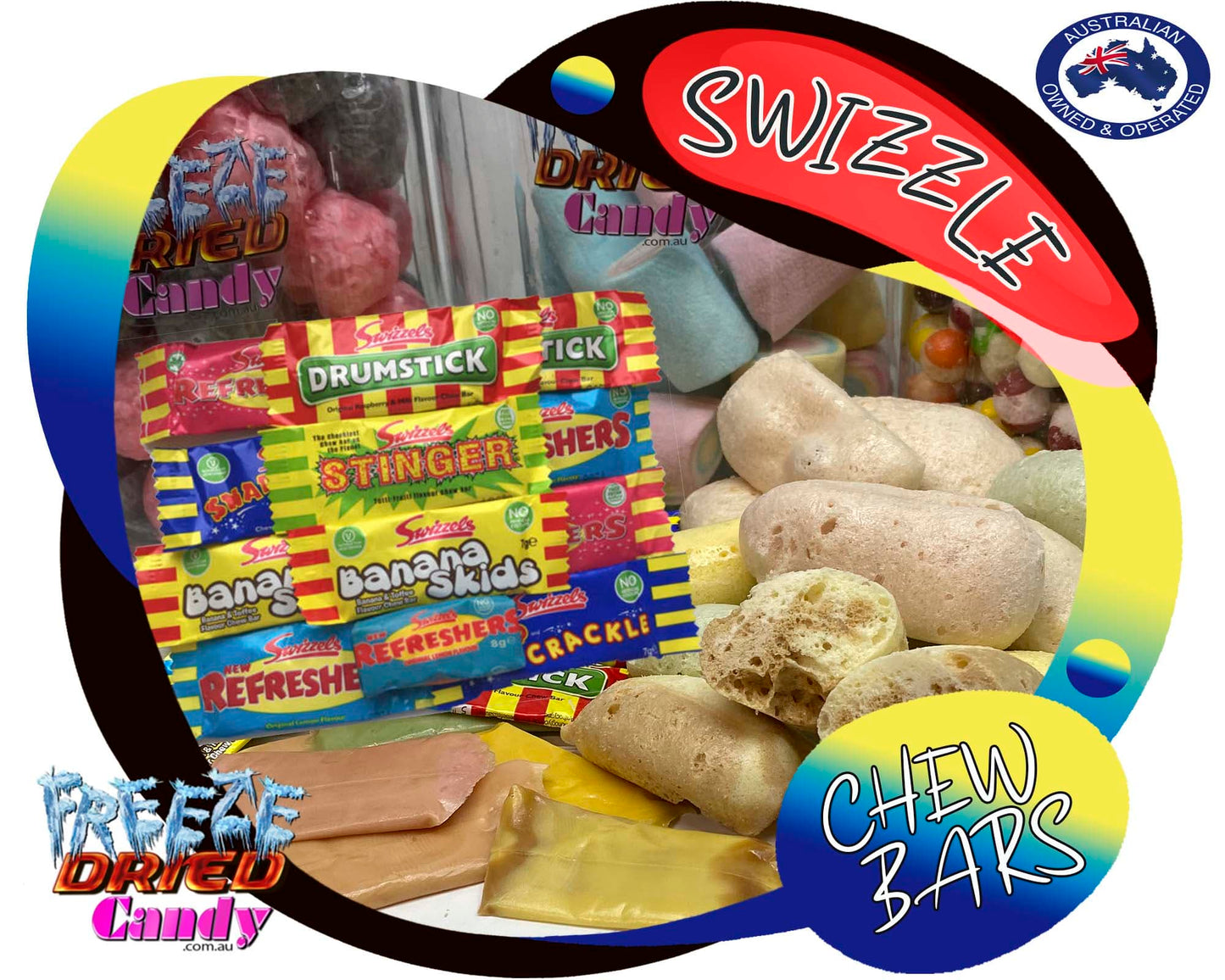 Freeze Dried Swizzels - Mini Me Chew Bars - Freeze Dried Candy Lollies