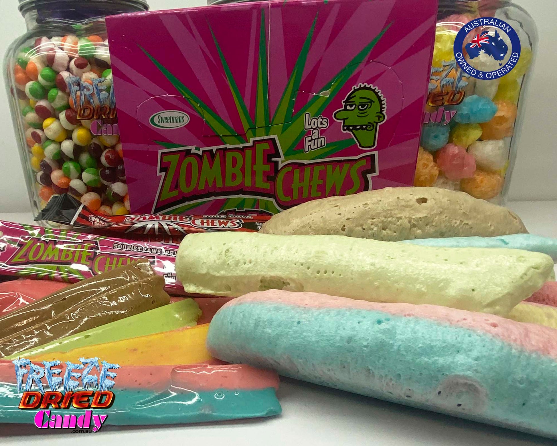 Freeze Dried Zombie Chews -Freeze Dried Candy Lollies, Sweets, Ice Cream & Treats