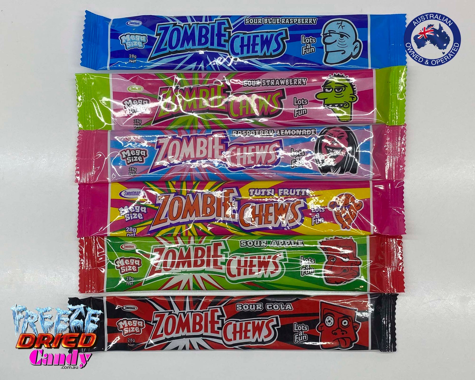 Freeze Dried Zombie Chews -Freeze Dried Candy Lollies, Sweets, Ice Cream & Treats