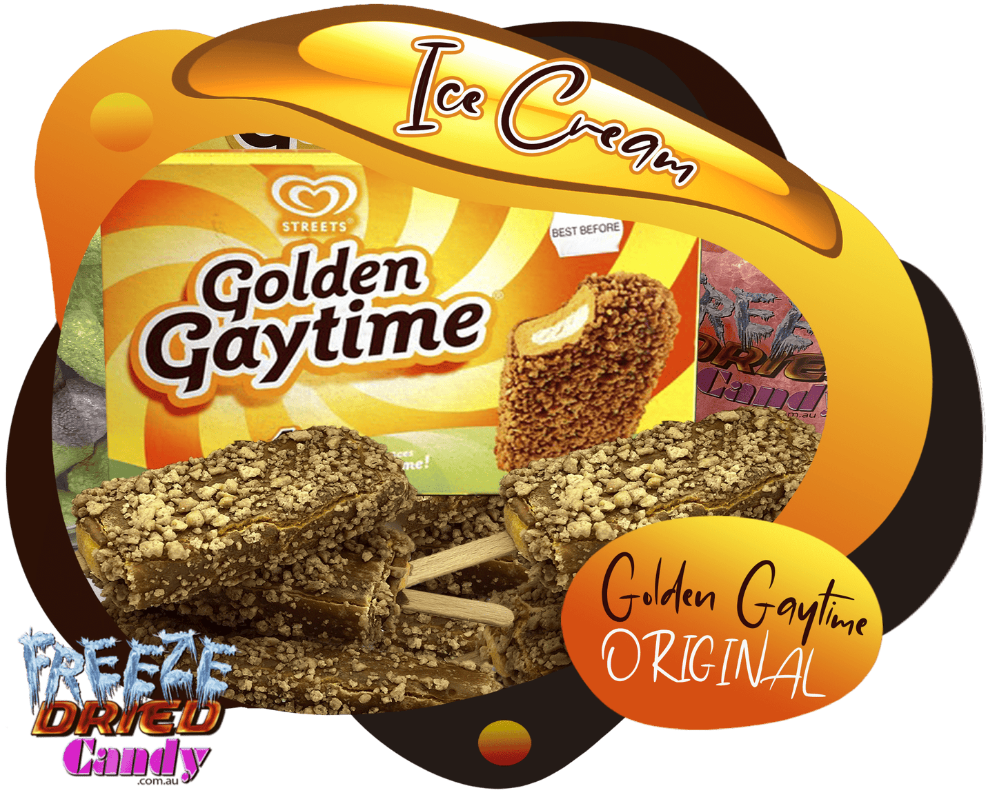  Freeze Dried Golden Gaytime - Freeze Dried Candy Lollies Sweets Treat and Ice Cream 