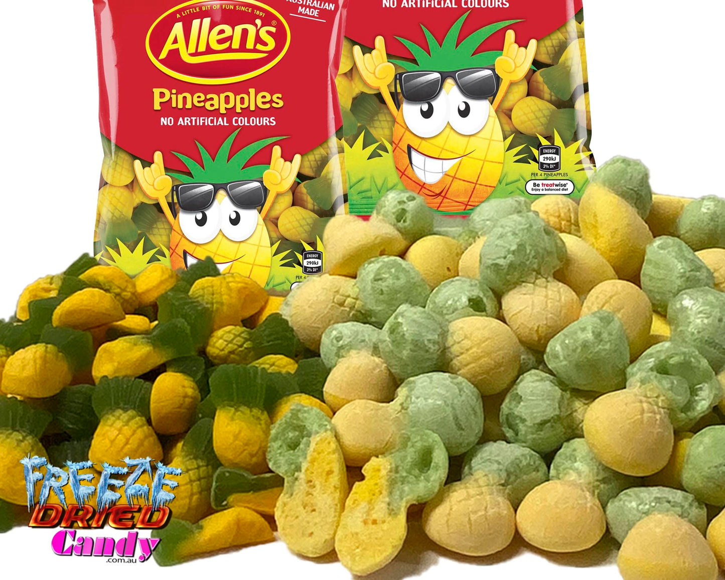 Freeze Dried Pineapples - Allens- Freeze Dried Candy Lollies Sweets Treats & Ice Creams