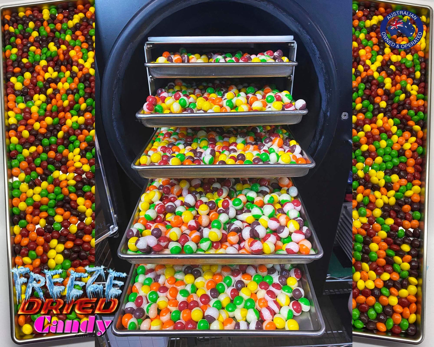 Freeze Dried Skittles - Original - Freeze Dried Candy Why chew when you can crunch. These Freeze-Dried Skittles are highly addicting. The flavor really pops.  Now you can Crunch the Rainbow!