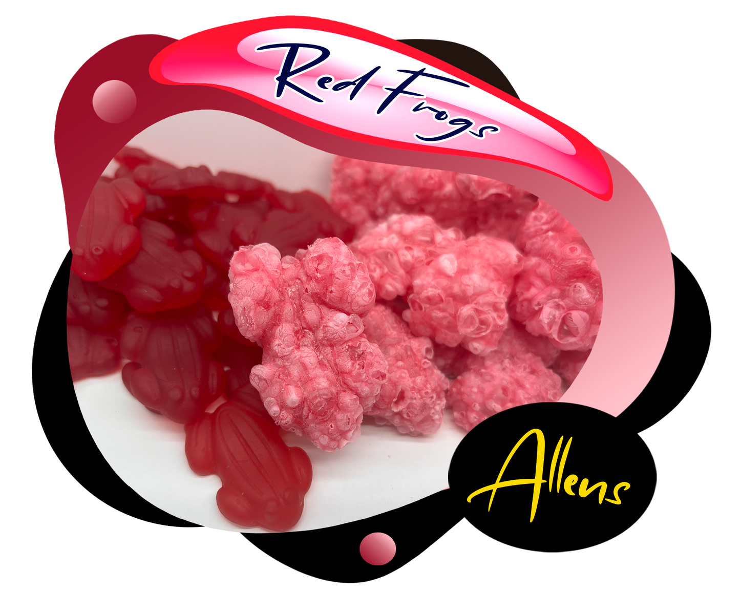 Freeze Dried Red Frogs Allens , Freeze Dried Candy Lollies Sweets