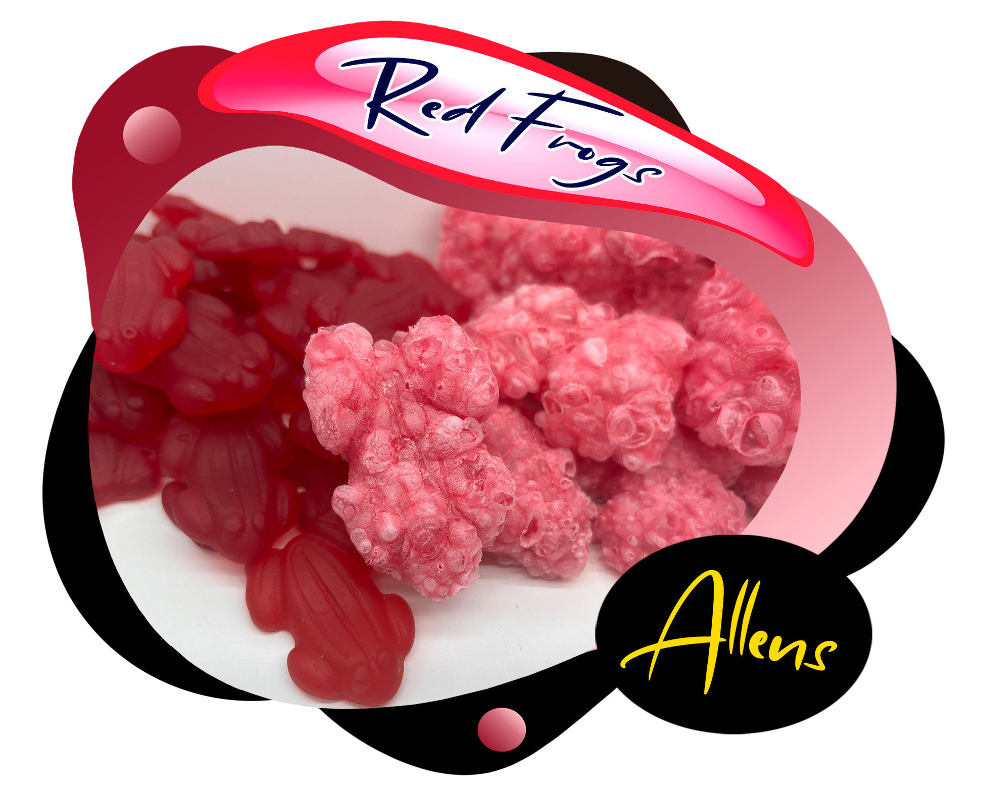 Freeze Dried Red Frogs Allens , Freeze Dried Candy Lollies Sweets