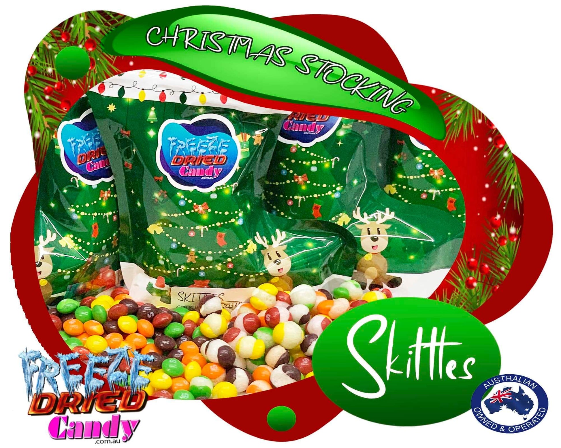 Freeze Dried Candy Lab Candy & Lollies Freeze Dried Skittles® - Original - Christmas Stocking - Freeze Dried Candy Lollies Sweets & Treats
