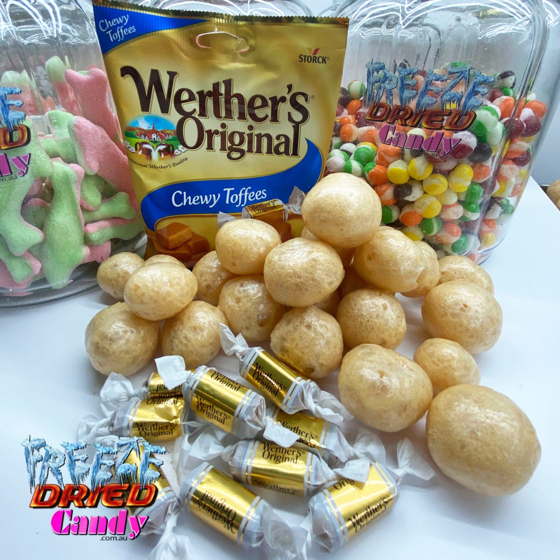 Freeze Dried Werther's Original Chewy Toffee - Freeze Dried Candy Lollies Sweets Treats Ice Cream