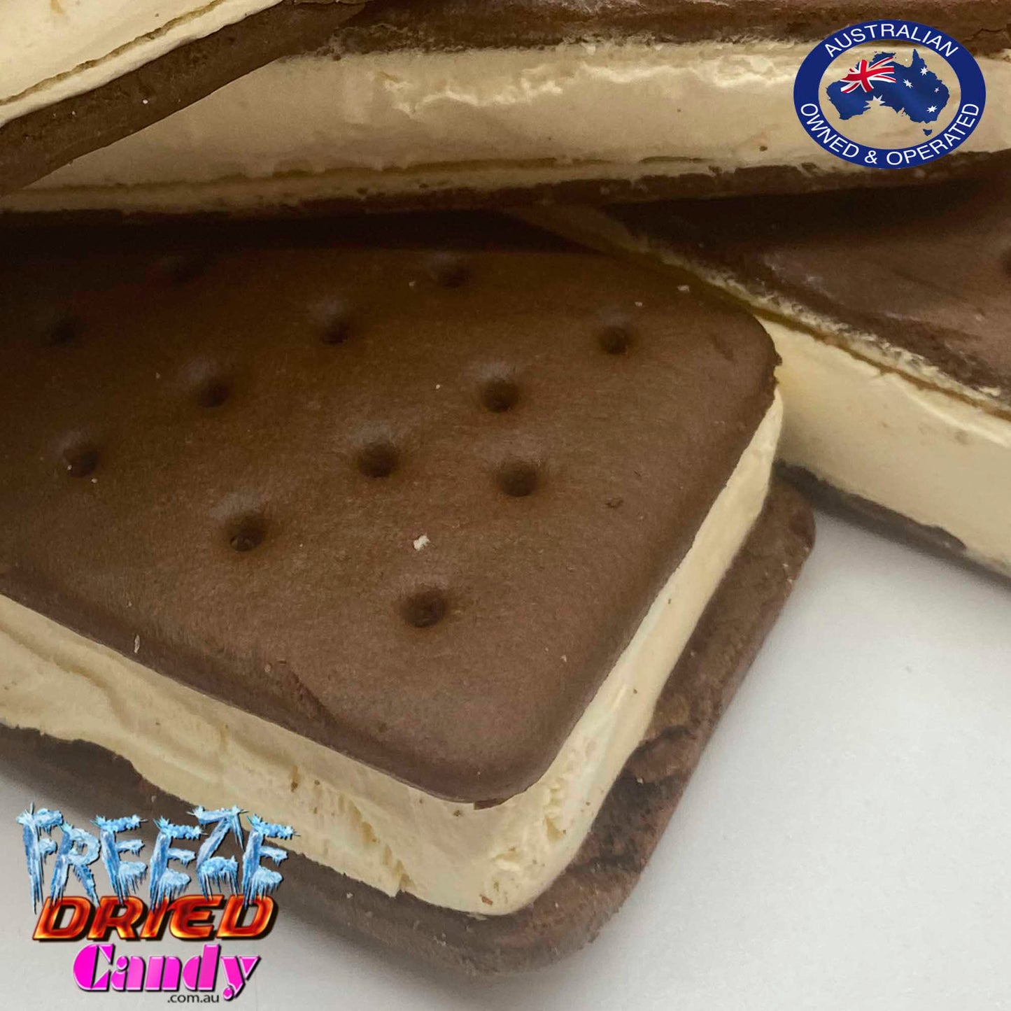 Freeze Dried Ice Cream Sandwich - Freeze Dried Candy Lollies Choc Vanilla