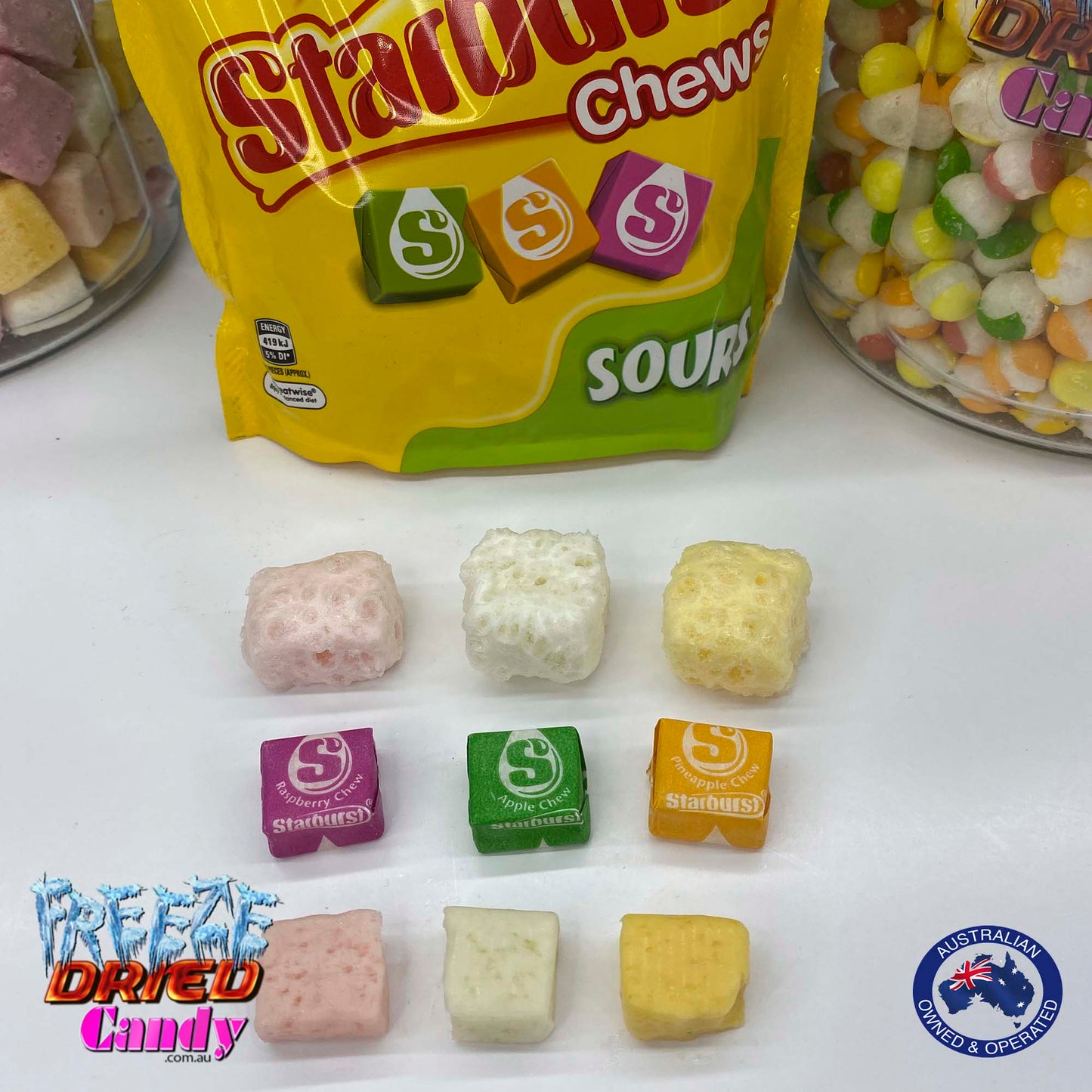 Freeze Dried Starburst Sours - Freeze Dried Candy Lollies