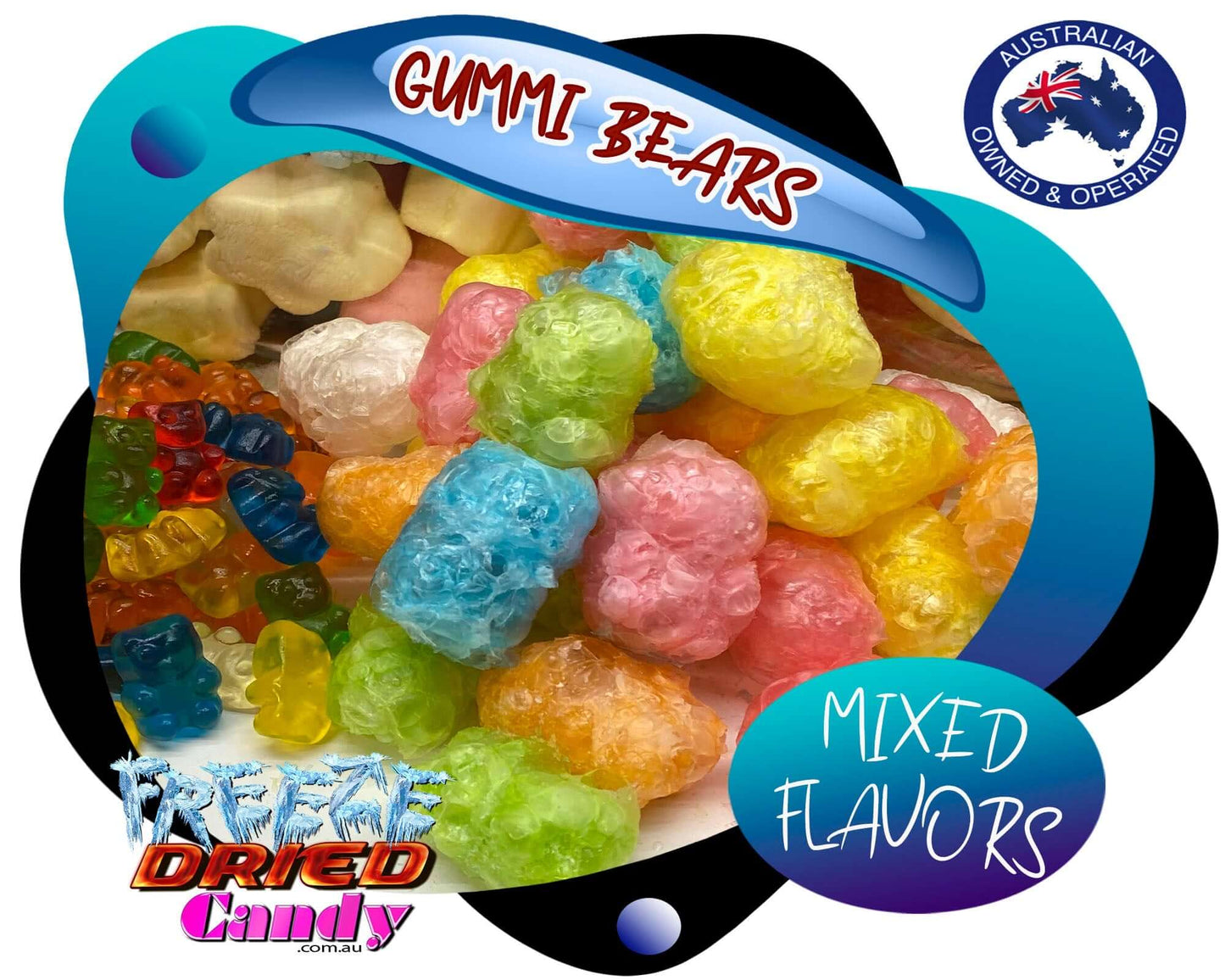 Freeze Dried Gummi Bears  – Mixed Assorted Flavors - Freeze Dried Candy Lollies