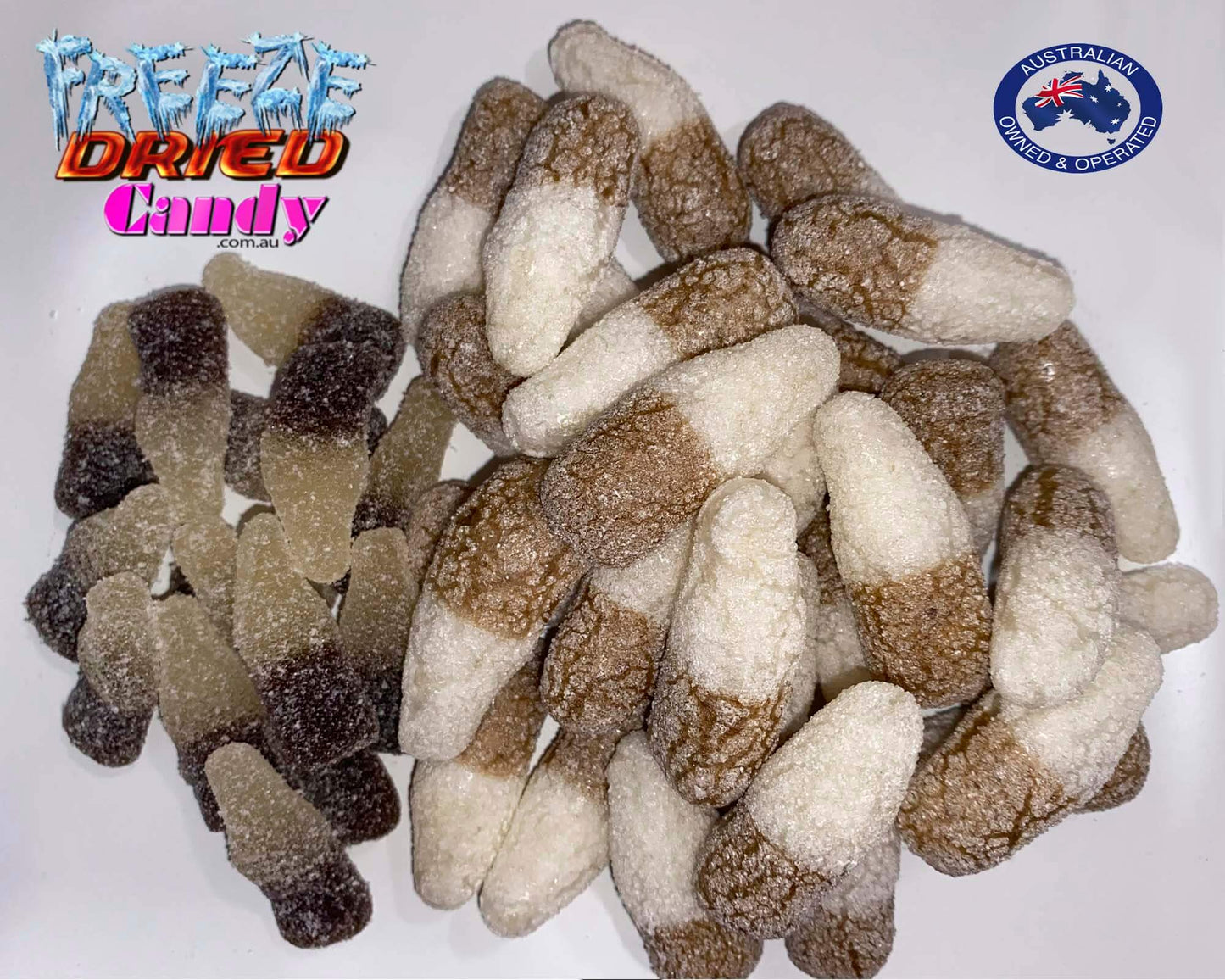 Freeze Dried Cola Coke Bottles - Sour - Freeze Dried Candy Lollies