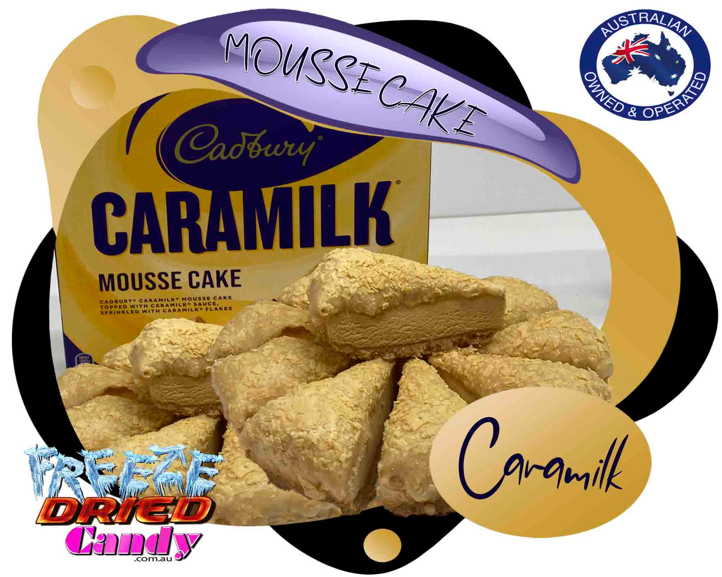 Freeze Dried Caramilk Mousse Cake - Cadbury - Freeze Dried Candy Lollies & Treats