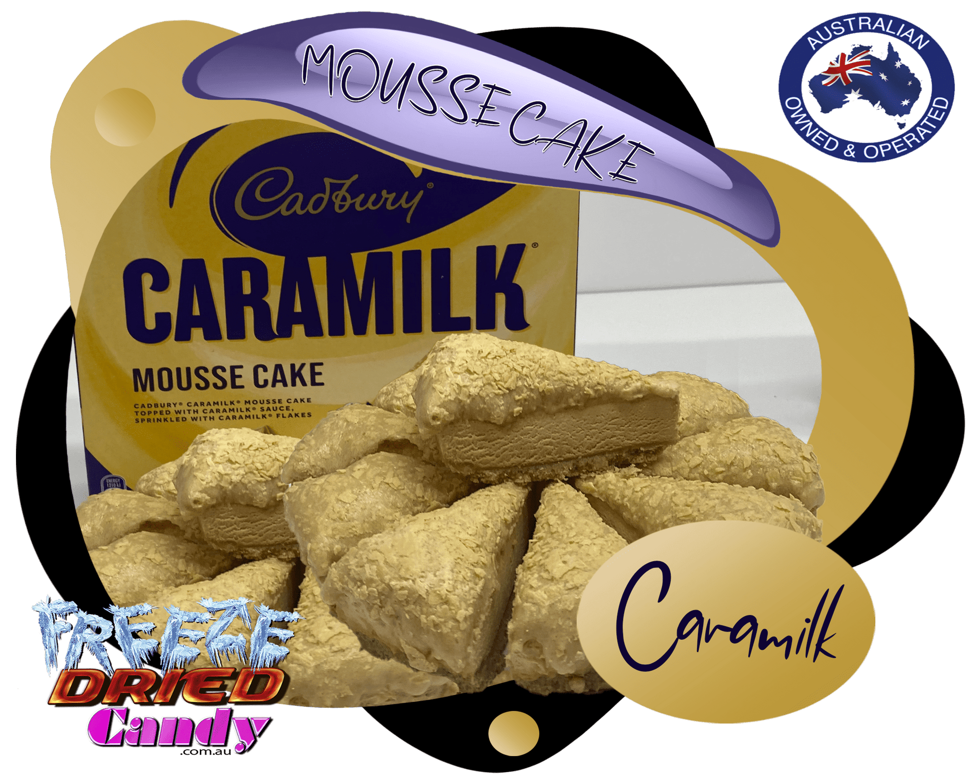 Freeze Dried Caramilk Mousse Cake - Cadbury - Freeze Dried Candy Lollies & Treats