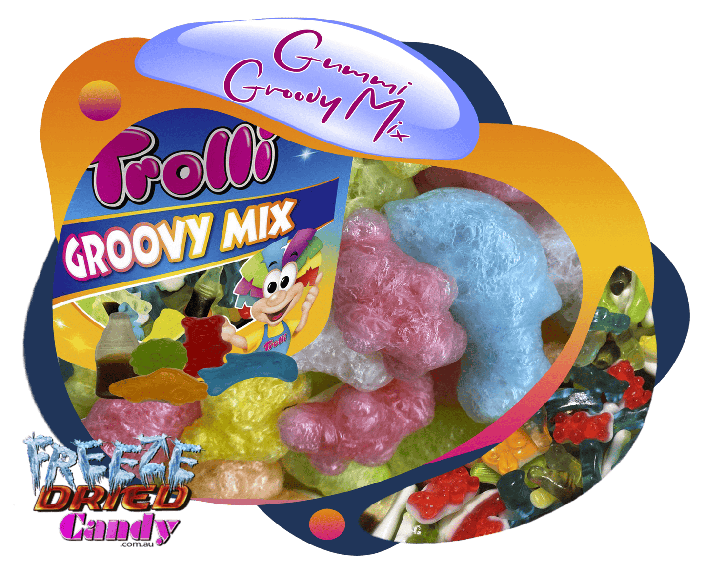 Freeze Dried Gummi Groovy Mix - GF - Freeze Dried Candy Lollies