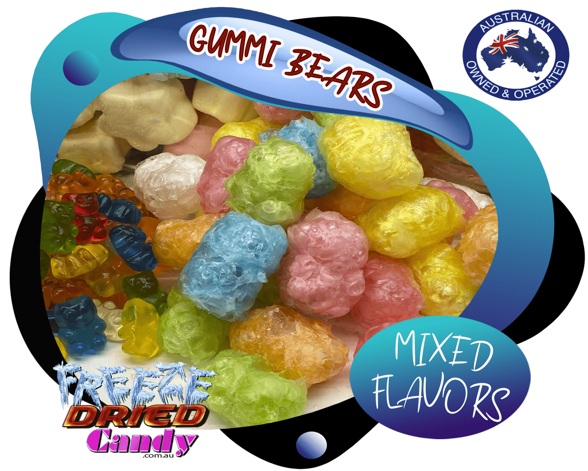 Freeze Dried Gummi Bears - A Burst of Assorted Flavors in Every Bite