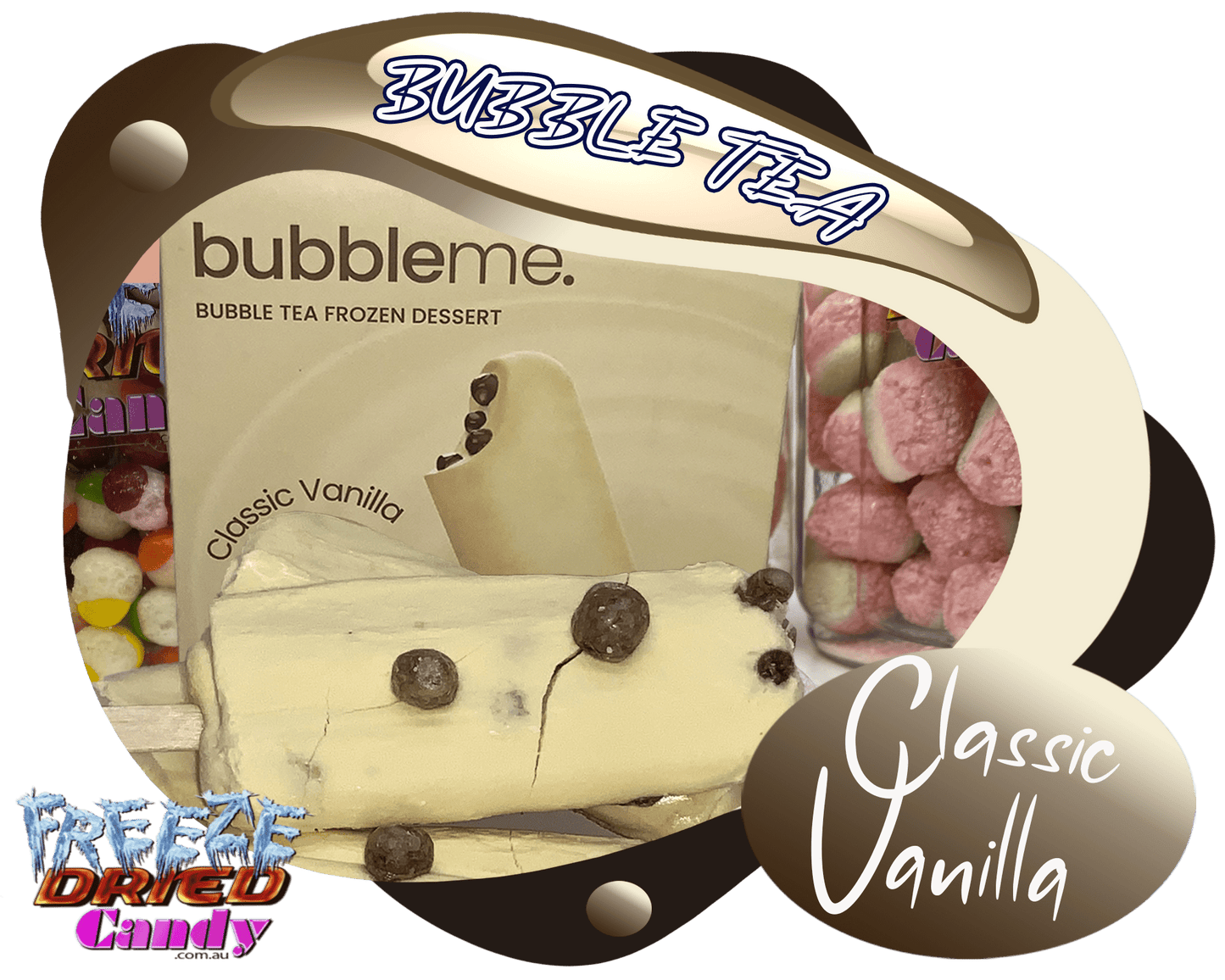 Freeze Dried Ice Cream - Bubble Tea - BubbleMe - Vanilla - Freeze Dried Candy Lollies | Australia
